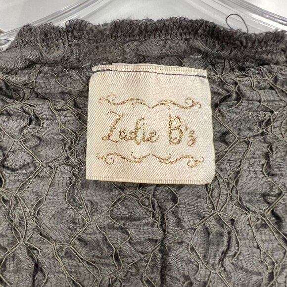 Ladie B'z Long Tie Sleeve Gray Lace Shift Dress Women's Size Large Bow - Picture 8 of 8